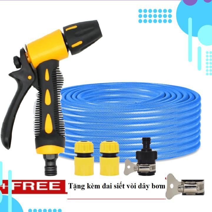 Bộ dây vòi xịt ️bơm nước phun sương️ , tăng áp 3 lần, loại 20m 206319 cút sập, + đai