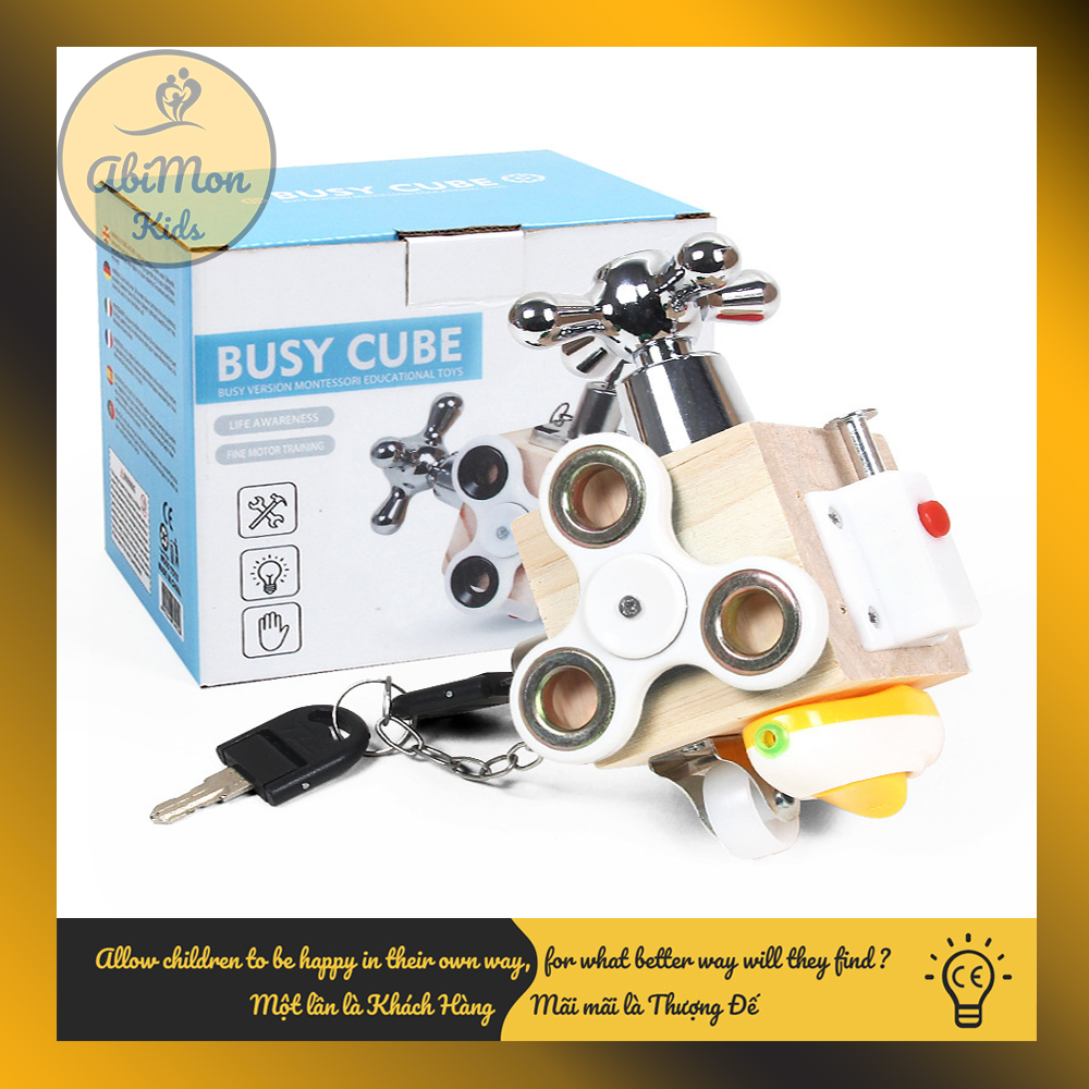 Đồ Chơi Hộp Bận Rộn Gỗ 6 Mặt Cho Bé (Busy Cube) || Montessori cao cấp || Đồ chơi Gỗ - Giáo Dục - An toàn - Thông minh