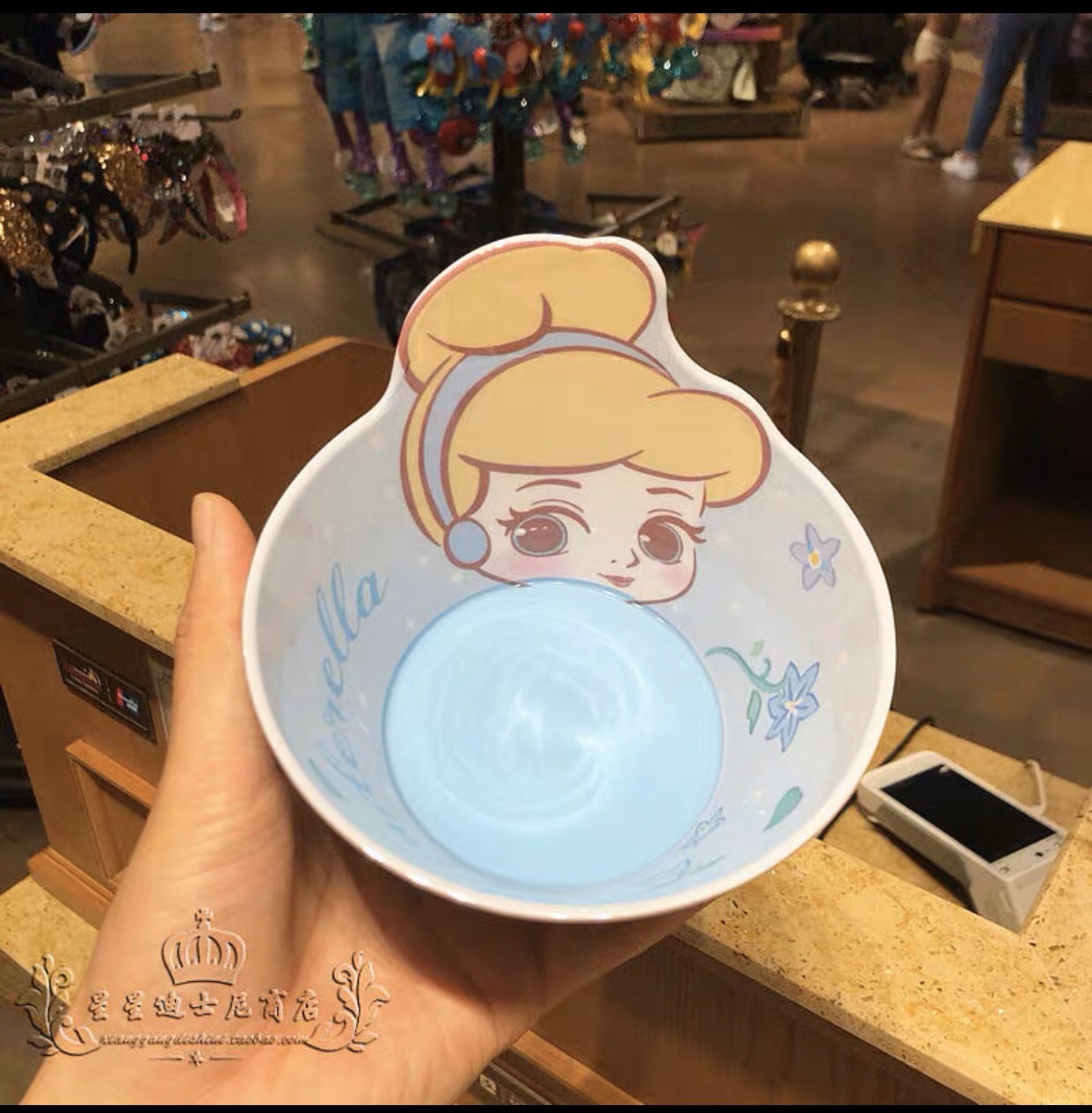 Chén ăn nhựa Melamine hình công chúa Cinderella 3D siêu xinh cho bé gái - 78VNDP2480X