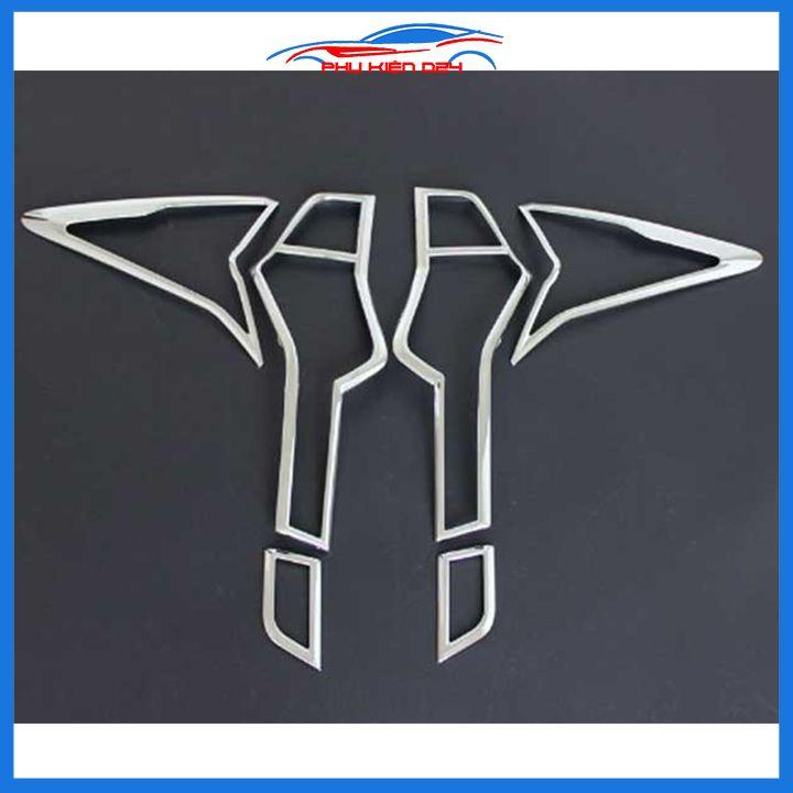 Ốp viền đèn pha hậu mạ crom Pajero Sport 2019-2020 chống trầy trang trí bảo vệ xe