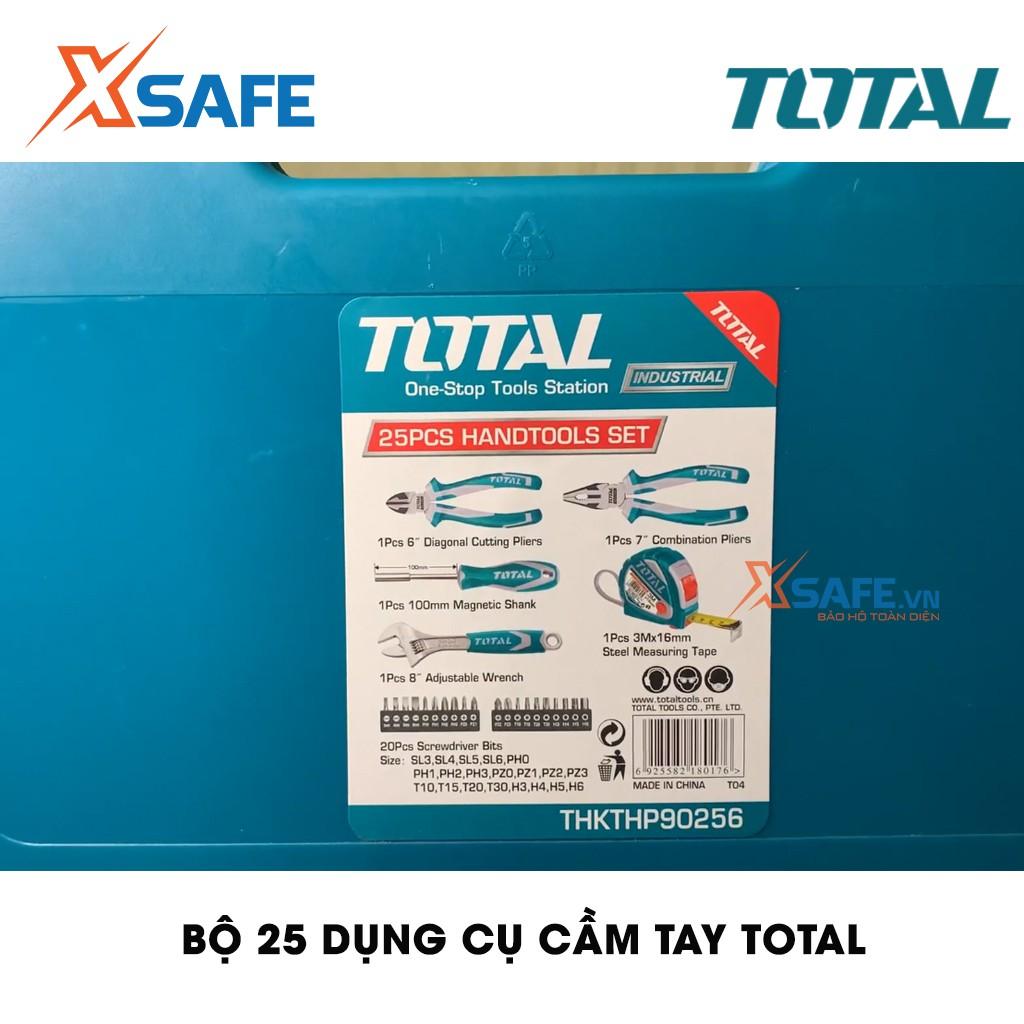 Bộ 25 công cụ dụng cụ cầm tay TOTAL THKTHP90256 phù hợp cho kỹ thuật, công trình, dân dụng