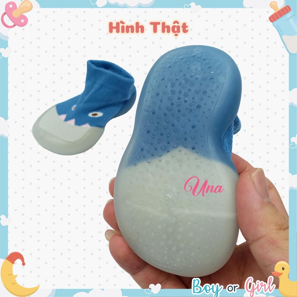 Giày Tập Đi Cho Bé Trai Bé Gái Chống Trượt Đế Mềm Mại U05Blue