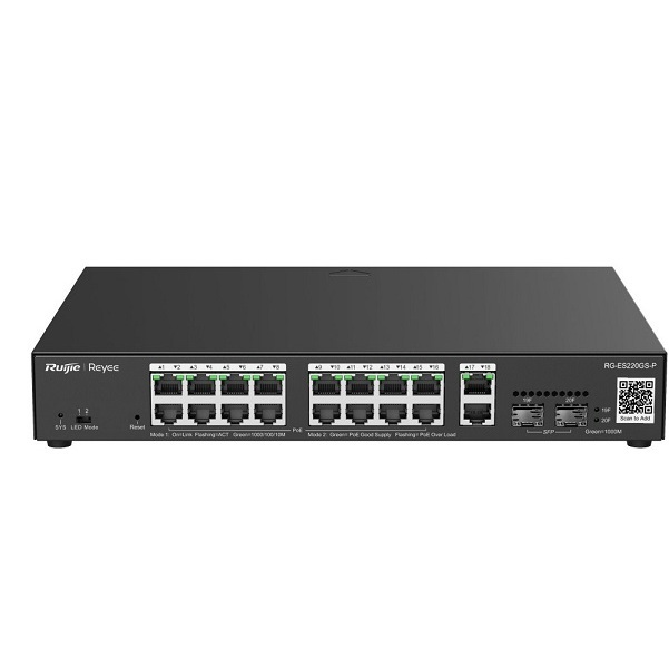 Switch POE 16 cổng Ruijie RG-ES220GS-P Gigabit Smart POE - Hàng chính hãng