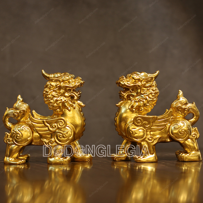 Tượng Đôi Tỳ Hưu Dát Vàng 9999
