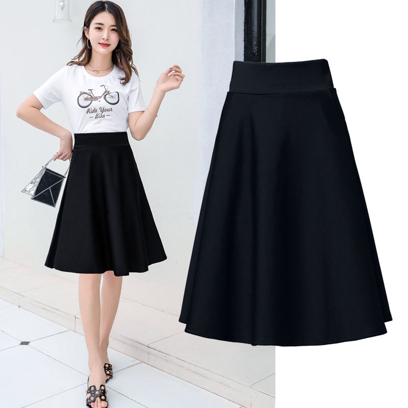 Chân váy xòe 2 túi dài ngang gối xinh xắn cho nữ