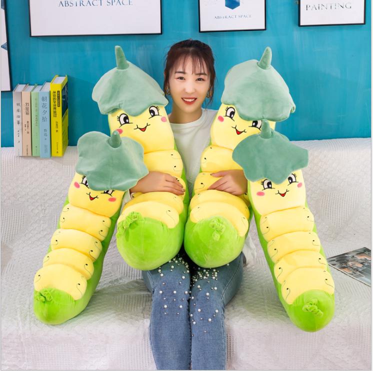 GẤU BÔNG SÂU ĐẬU MÀU XANH DỄ THƯƠNG SIZE 60CM