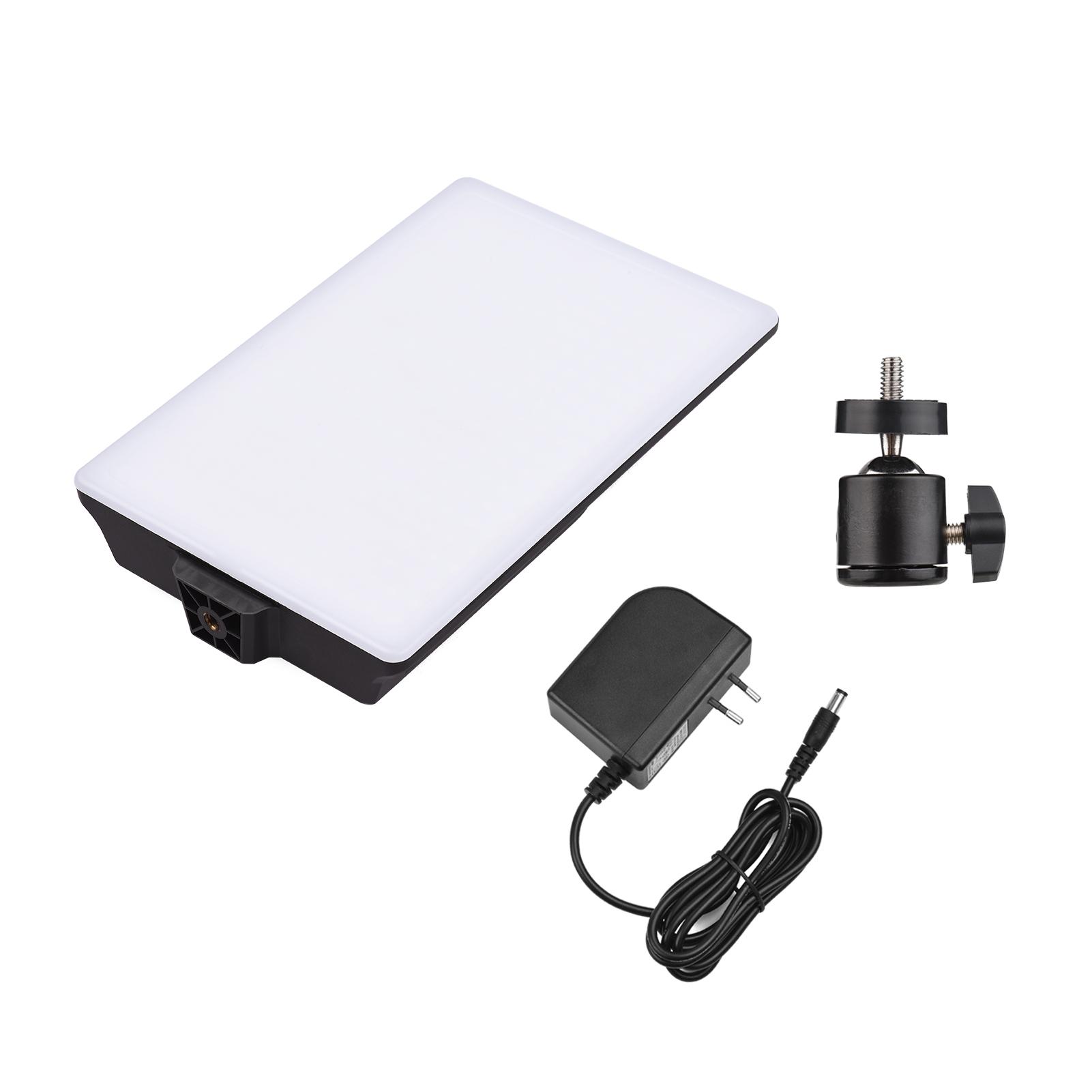 12W LED Video Light Photography Light 144PCS Lamp Beads Bi-Color Temperature 3200K-5600K with Ball Head for Gaming Live