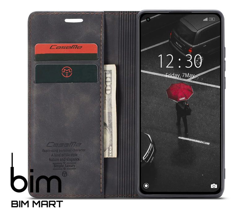 Bao da cao cấp dành cho Xiaomi Mi 11 Lite dạng ví chính hãng Caseme - Hàng Nhập Khẩu