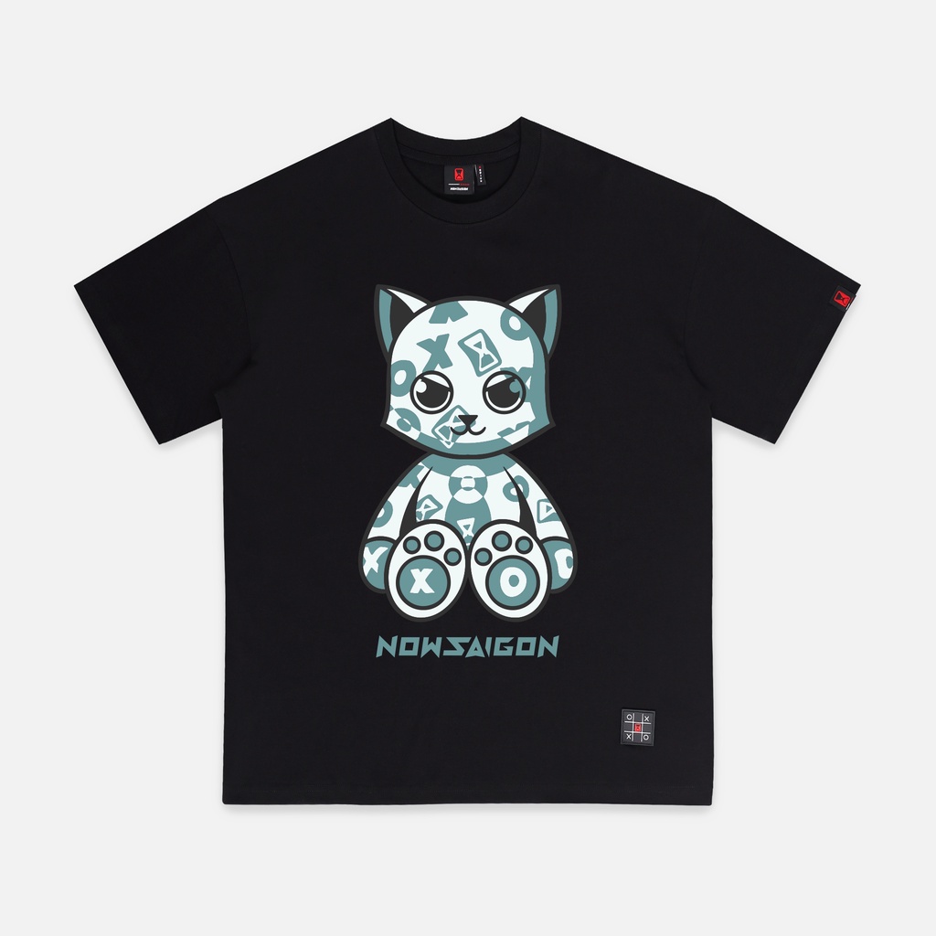 Áo Thun Unisex Dáng Thụng hình Mèo Đáng Yêu Nam Nữ Mặc đẹp