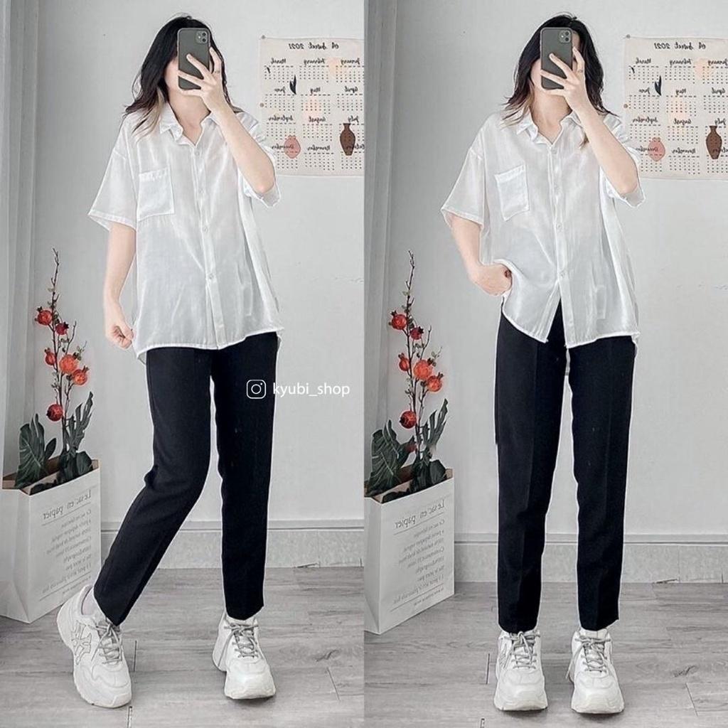 Quần tây baggy nữ Ulzzang Kyubi cạp cao học sinh công sở - Quần pant âu phục đi học đi làm KYUBI JR29