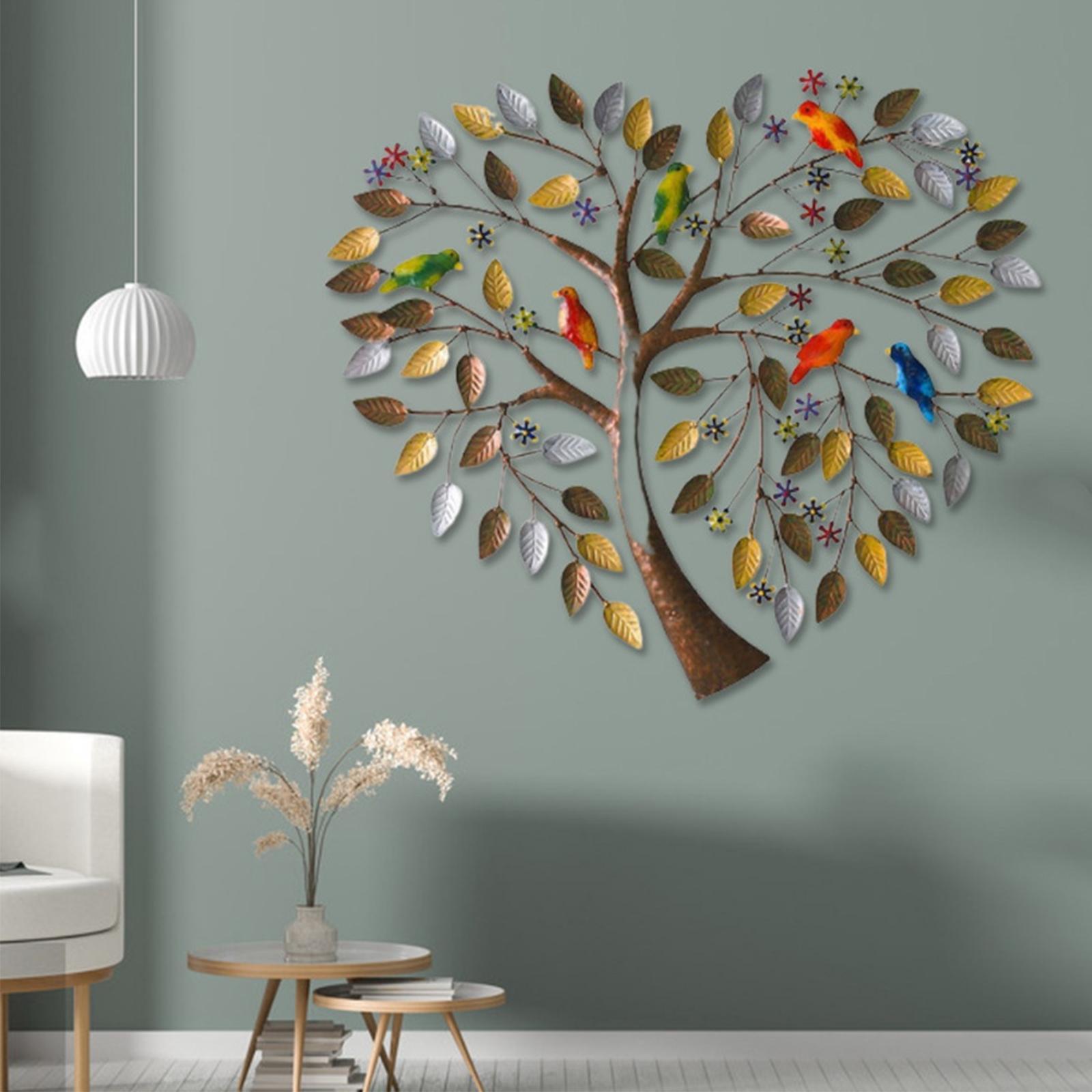 Metal Wall Metal Tree Wall Sculpture Iron Artwork Ornament Wall Metal Pendant for Party Room Decoration, Office, Home