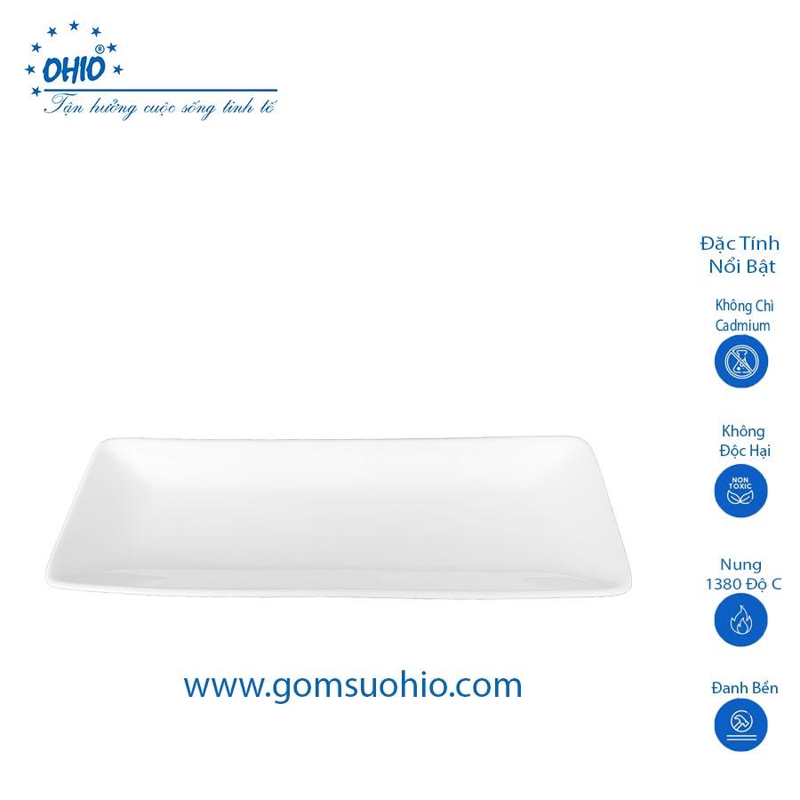 Khay Sushi 33.5cm Sứ Trắng OHIO