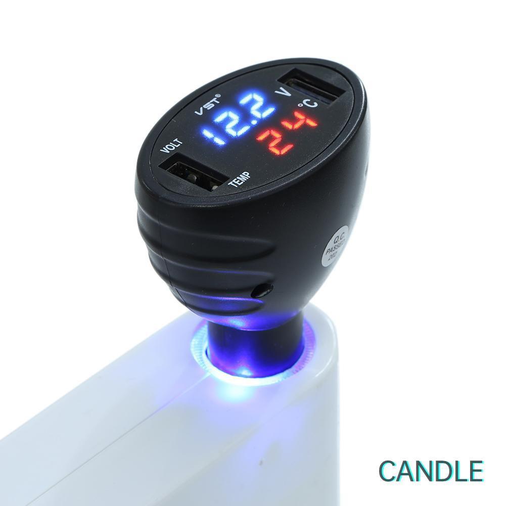 Bộ Sạc Usb Kép 12v 3 Trong 1 Cho Xe Hơi