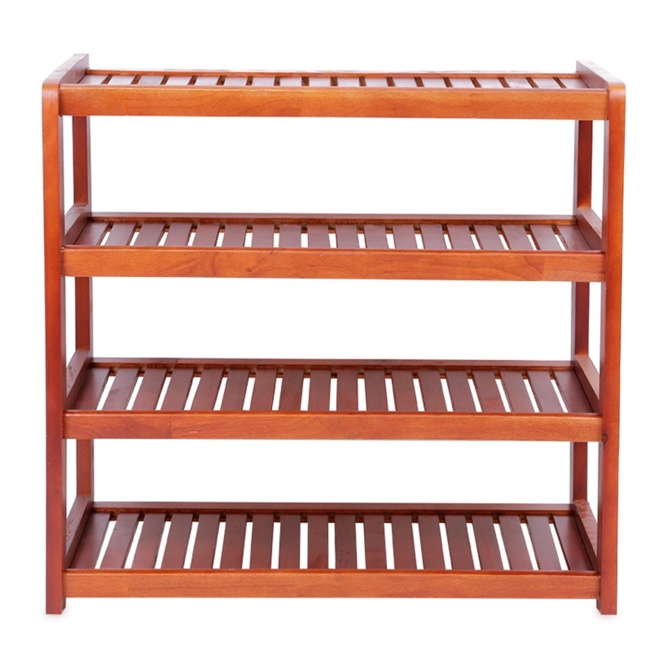 Kệ Giày Dép Gỗ Tự Nhiên 4 Tầng Rộng 60cm