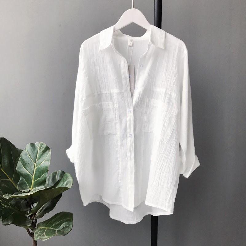 ÁO SƠ MI LỆCH TÀ SIÊU MÁT(kèm hình shop tự chụp)
