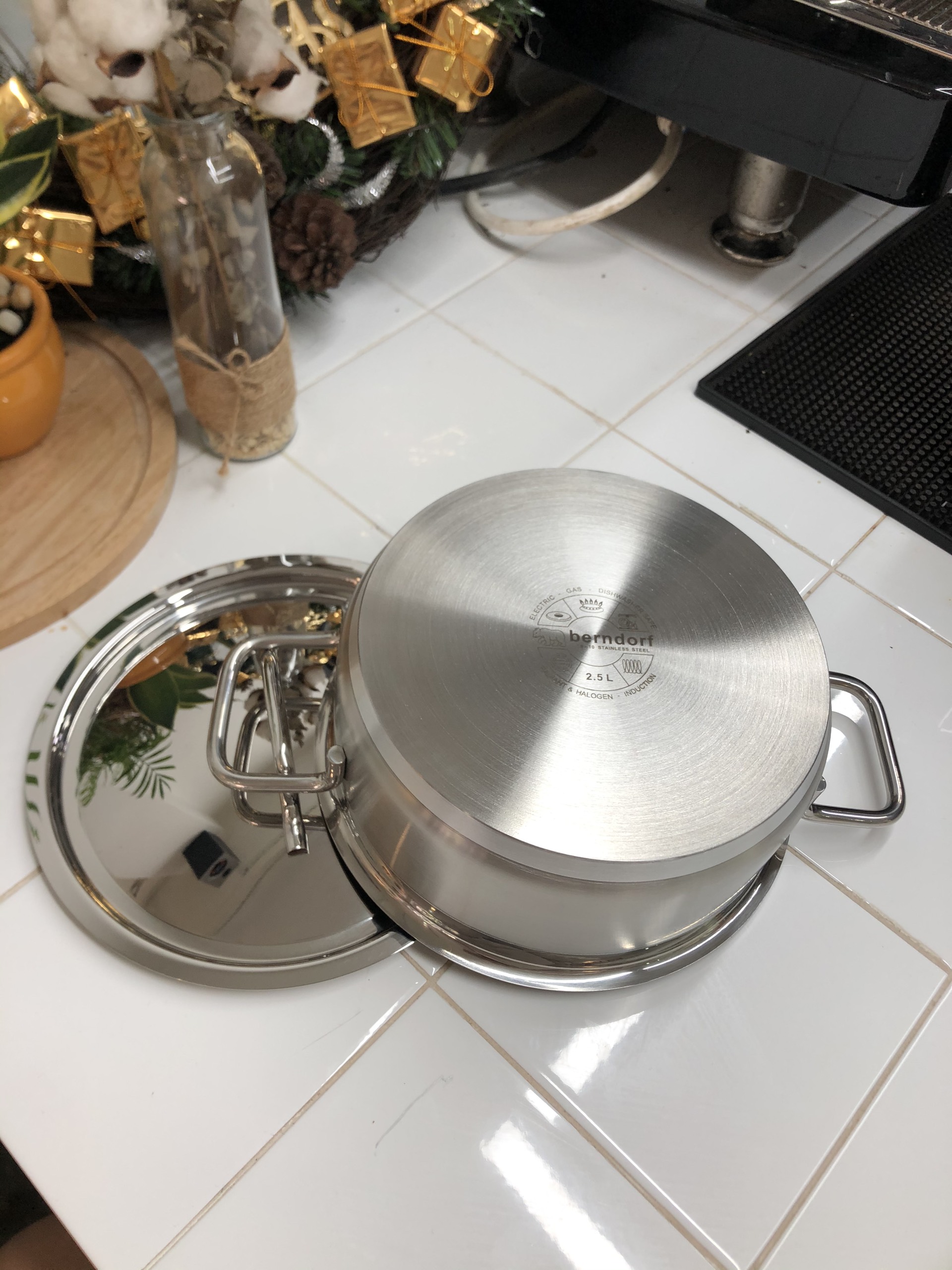 Nồi Inox 304 Đáy 3 Lớp Cao Cấp Hiệu Berndorf Sandrik - Low Casserole With Lid