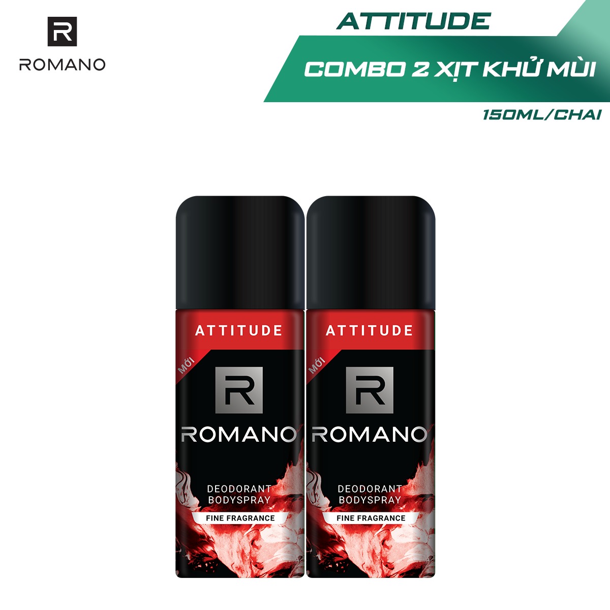 Combo 2 Xịt toàn thân Romano Attitude nồng ấm cá tính 150ml