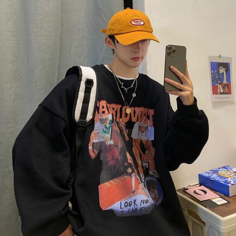 Áo Tay Dài SWEATER TRAVISSCOTT Cổ Tròn vải Nỉ Da Cá Dáng Rộng Phong Cách Hip Hop Âu Mỹ Thời Trang Mùa Thu