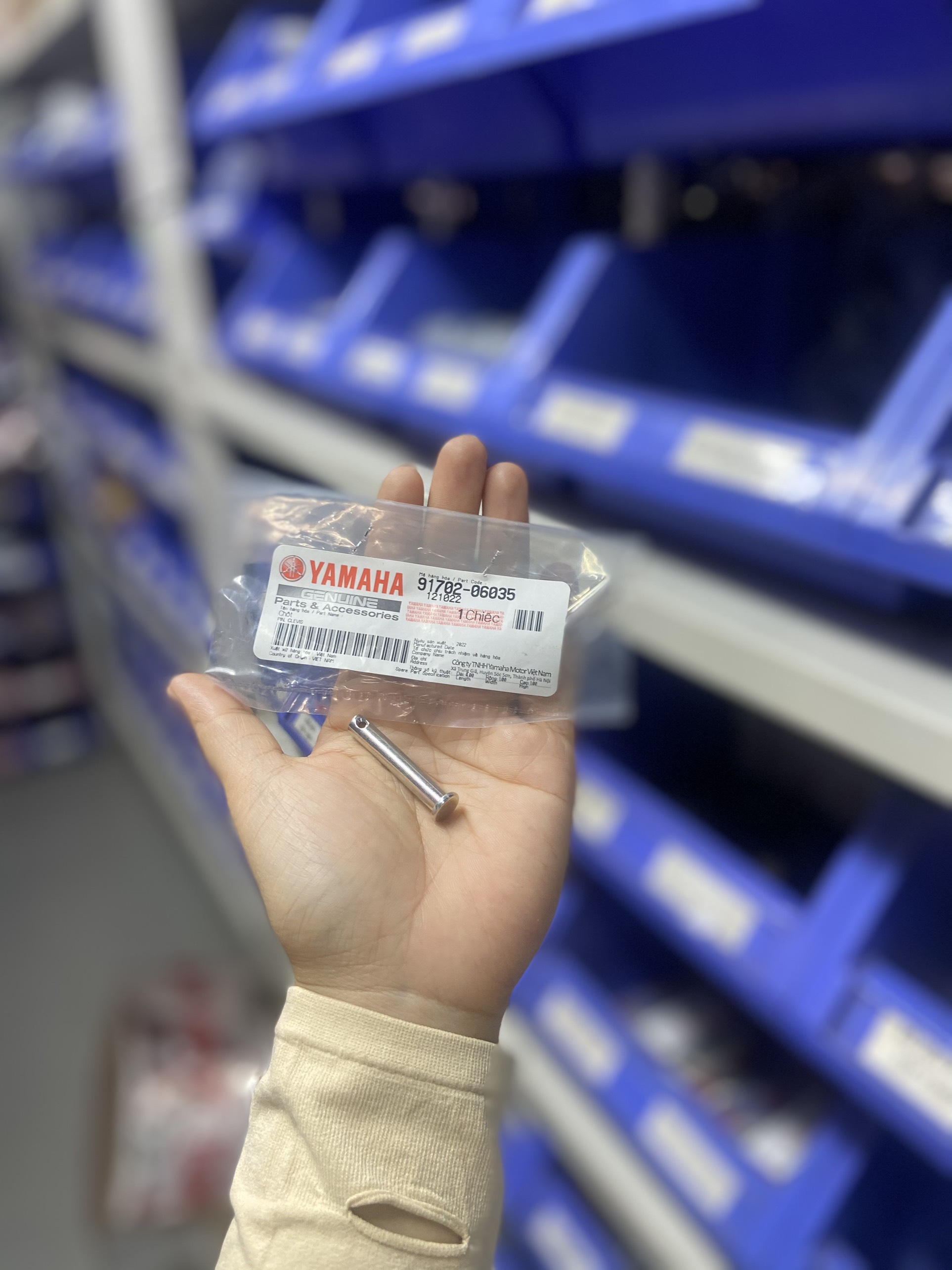 Chốt gác chân sau xe Sirius FI 6 ly chính hãng Yamaha