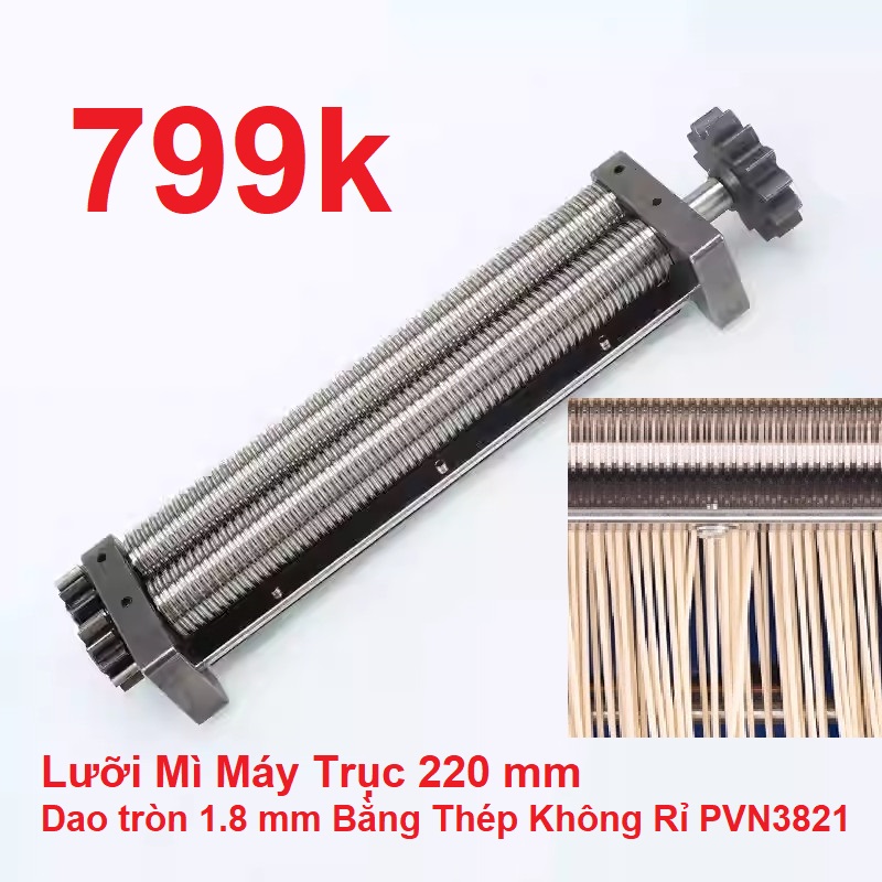 Máy Làm Mì Sợi DHH220C/750W Dao tròn 1.8 mm Cán Hoành Thánh, Bánh Canh, Bánh Bao Ramen Chinese Noodles Fried PVN4914