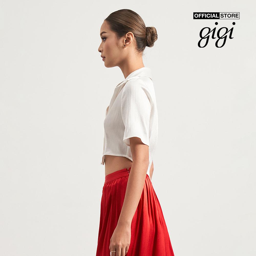 GIGI - Áo sơ mi croptop nữ tay ngắn thời trang G1106T222279-00