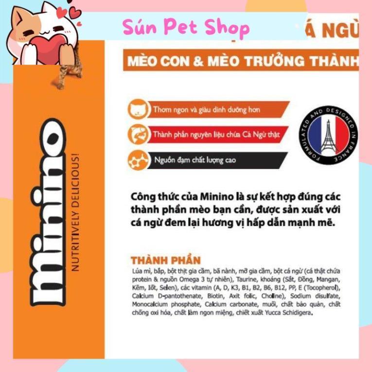 Thức ăn hạt Minino vị cá ngừ cho mèo mọi lứa tuổi 480gr