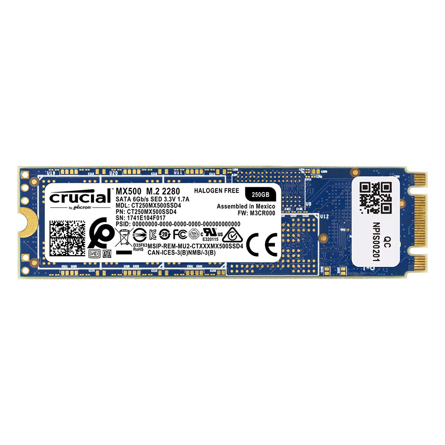 Ổ Cứng SSD Crucial CT250MX500SSD4 250GB Sata III M.2 - Hàng Chính Hãng