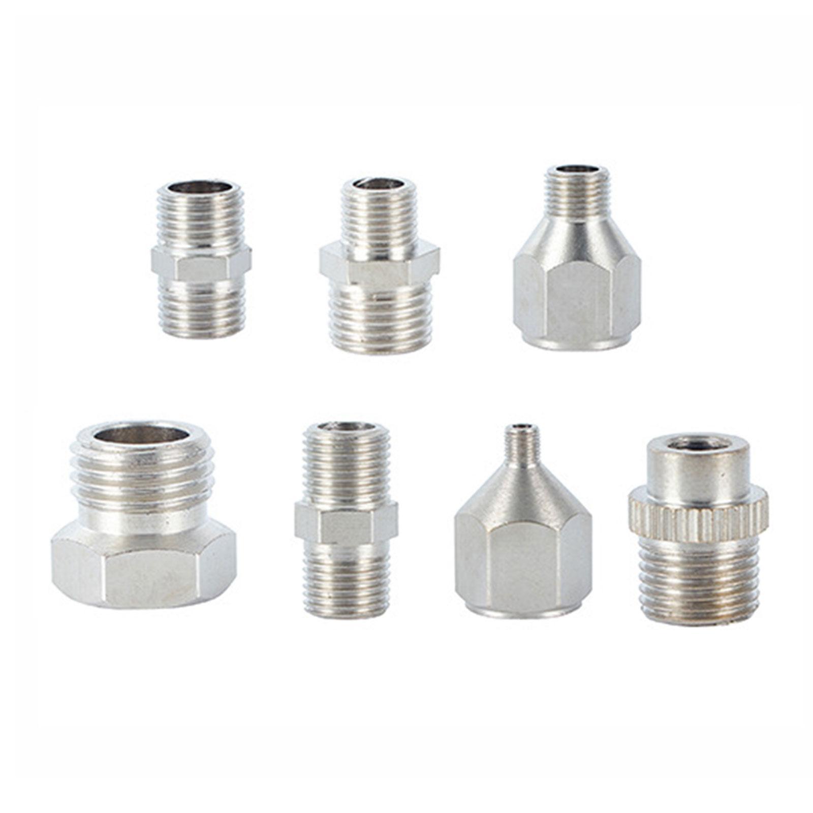 7x Airbrush Adapter Set Airbrush Fitting Steel Sturdy Hose Adapter for Airbrush Hose Repair Tool Airbrush Fitting Connector