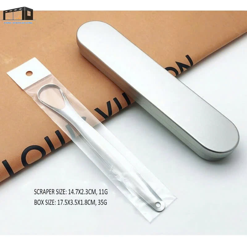 Dụng cụ cạo lưỡi COMBO HỘP 2 Dụng Cụ Cạo Lưỡi Người Lớn Bộ cạo lưỡi bằng inox 304 sáng bóng cao cấp hỗ trợ làm sạch bề mặt lưỡi Cây Nạo Lưỡi Bàn Chải Vệ Sinh