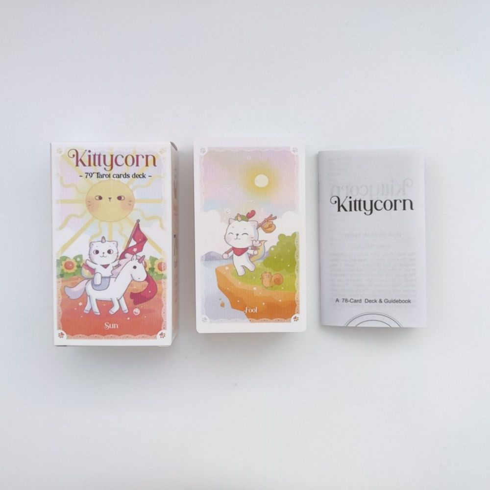 Bộ Bài KittyCorn Tarot 78 Lá Bài 7x12 Cm Tặng Đá Thanh Tẩy