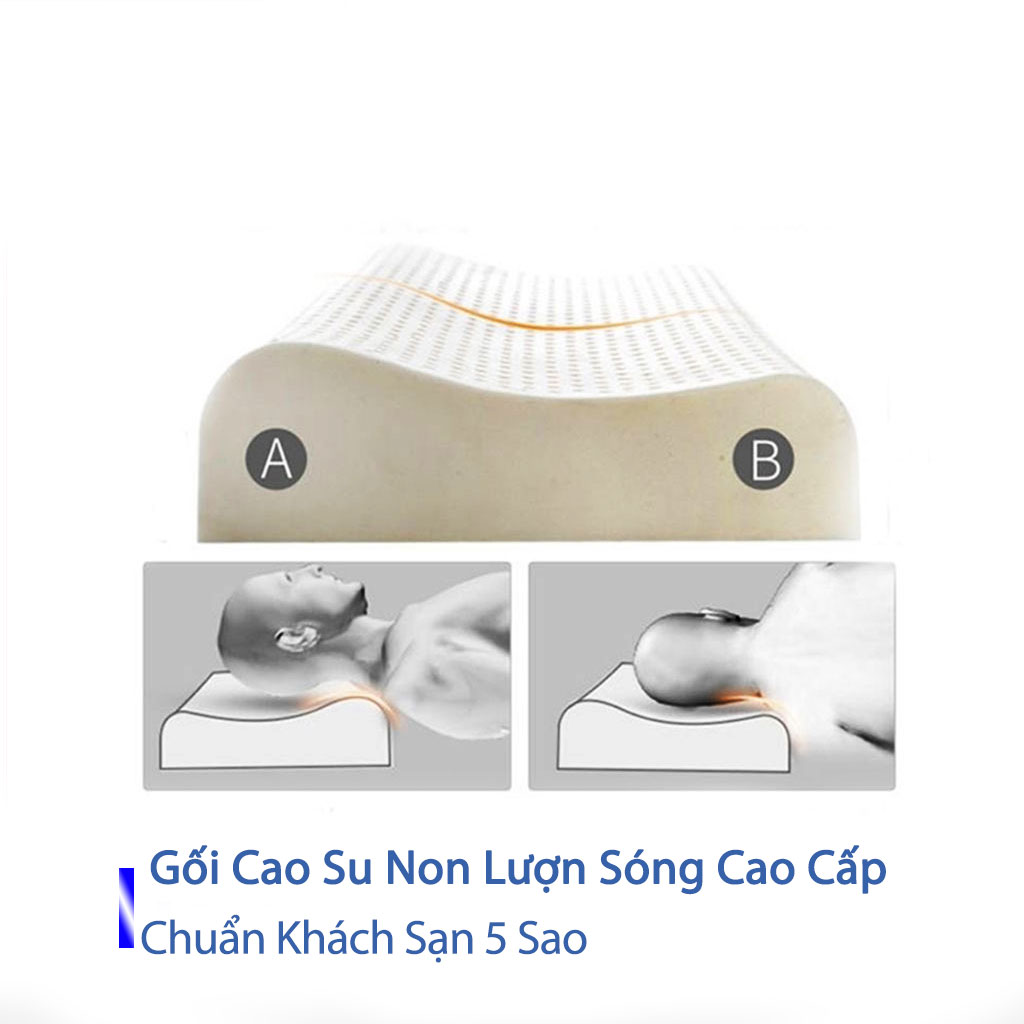 Gối Cao Su Non Người Lớn Cao Cấp Chính Hãng Chuẩn Khách Sạn 5 Sao Gối Cao Su Non Lượn Sóng Massage Cho Người Đau Vai Gáy Gối Đầu Nằm Ngủ  Kê Chống Mỏi Cổ Từ Cao Su Non Thiên Nhiên Cao Cấp Cho Người Lớn 50cmx70cm