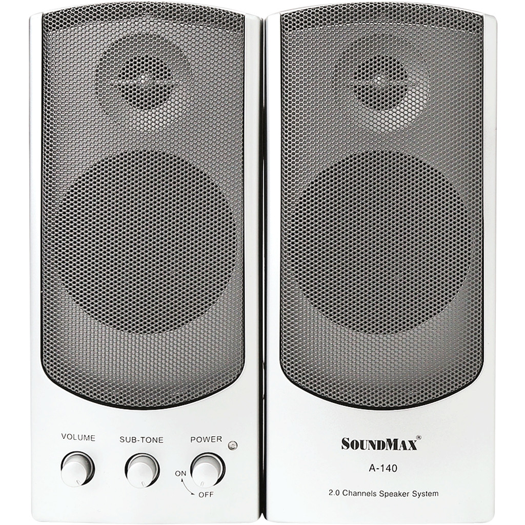 Loa Soundmax A140 2.0 Bạc - Thiết Kế Nhỏ Gọn, Năng Động - Hàng Chính Hãng