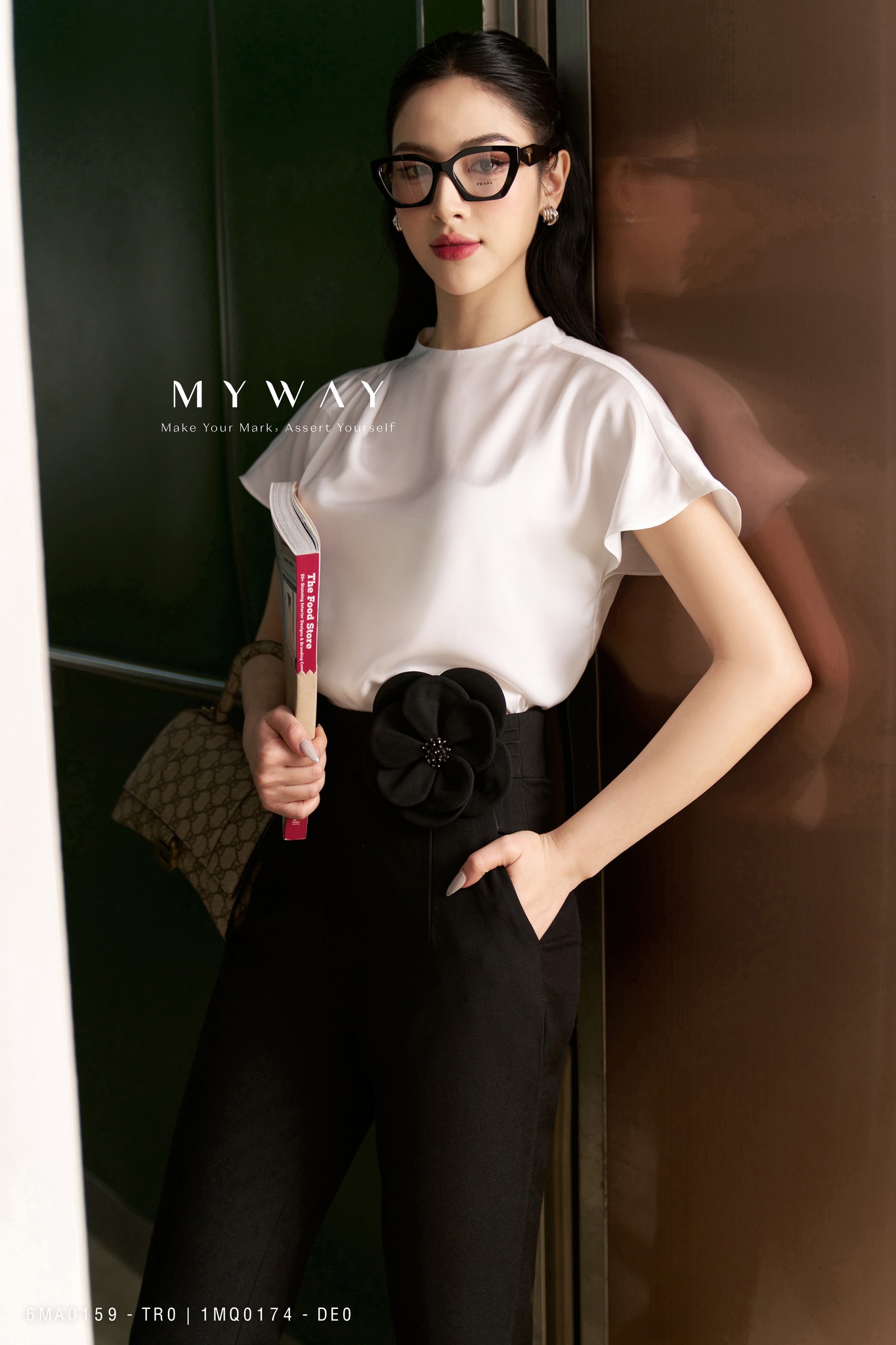 Quần Tây Công Sở Nữ My Way Dáng Baggy Đính Hoa Sang Trọng 1MQ0174