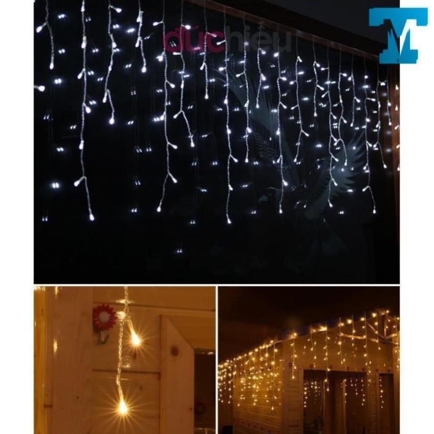 Dây đèn LED rèm 8m 40 sợi, dây đèn chớp tắt, đèn trang trí noel