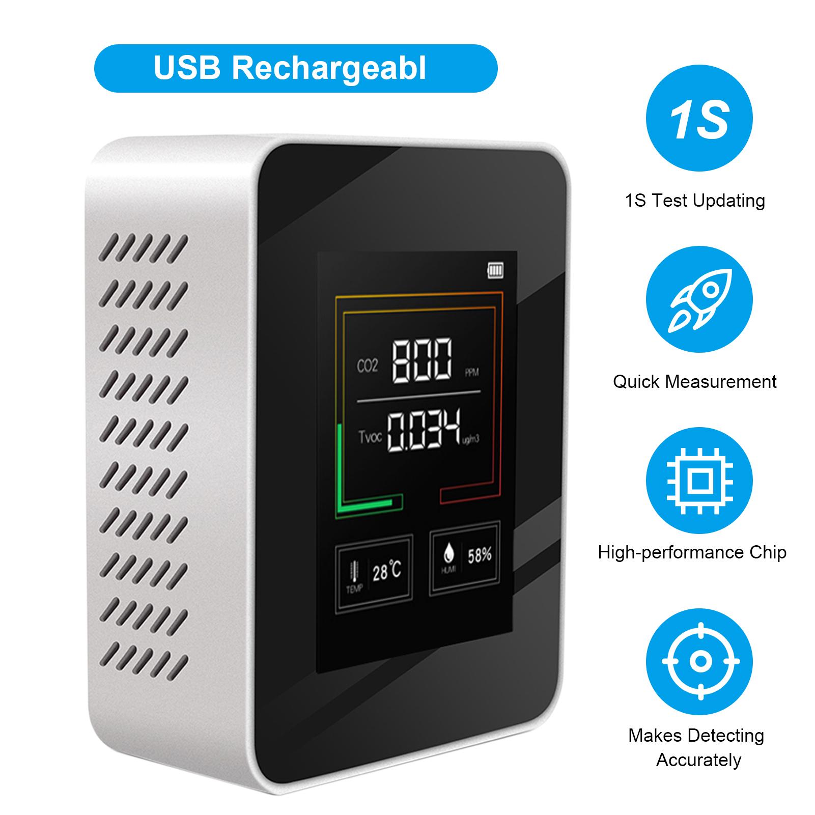 CO2 Meter LCD Backlight Indoor Carbon Dioxide CO2 Concentration Detector Intelligent Air Quality Analyzer Tester with