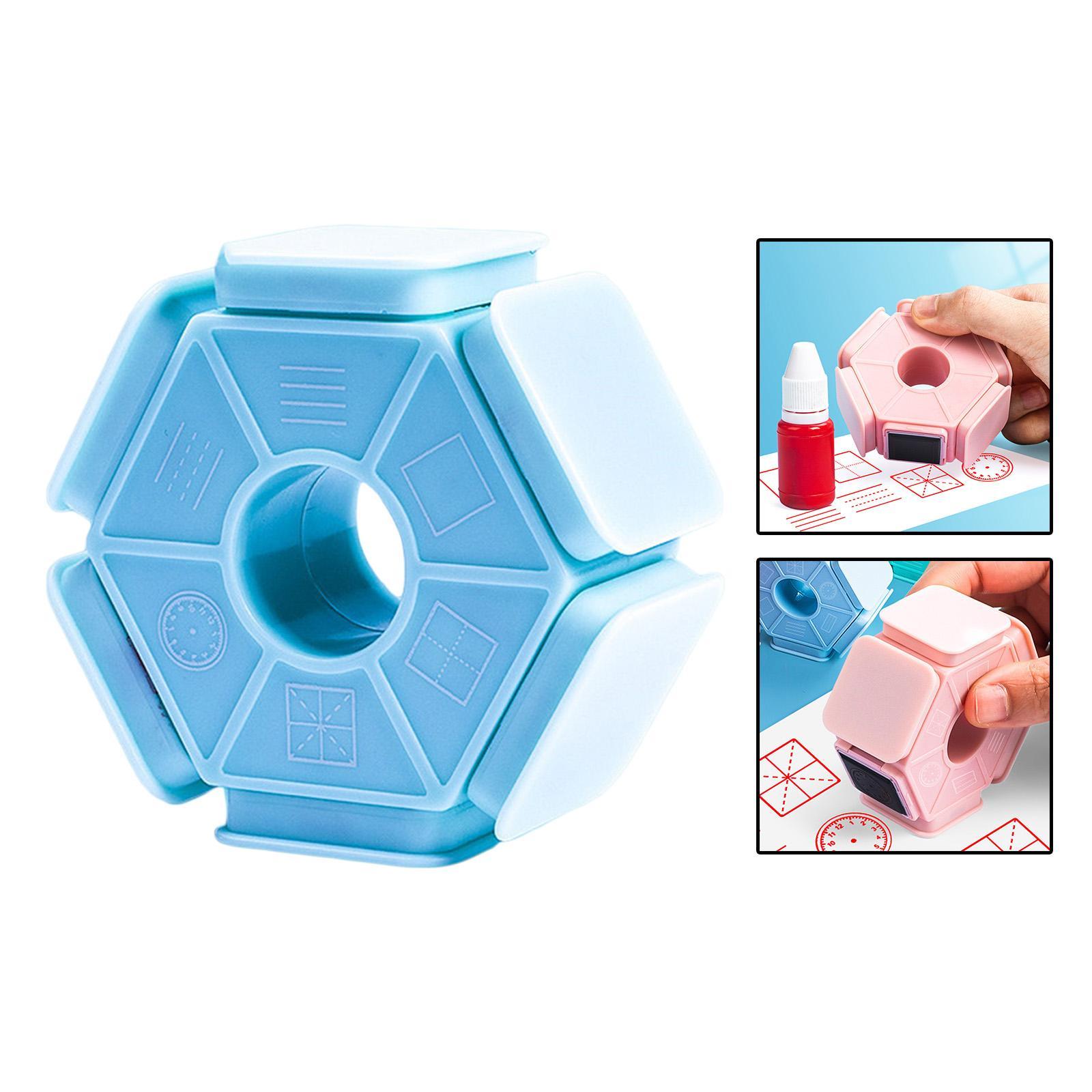 Homework Stamp English Seal Tianzi Grid Stamp for Primary School Student Blue