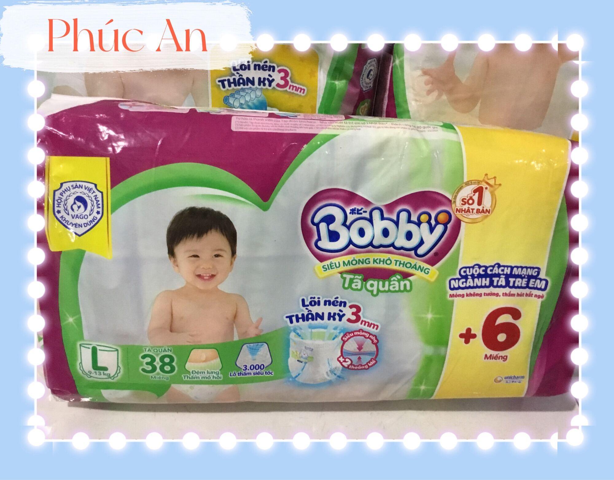 Tặng thêm 6 miếng | Tã Quần Bobby Cho Bé Size L38 Miếng 9 Đến 13 Kg - Bỉm Quần Trẻ Em Bobby Size L38