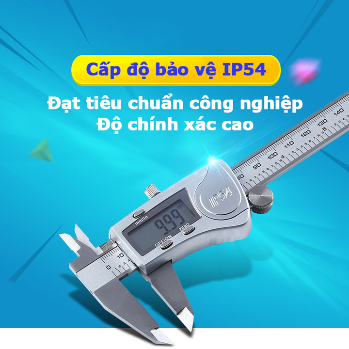 Thước kẹp điện tử thép không gỉ tiêu chuẩn công nghiệp IP54 độ chính xác cao