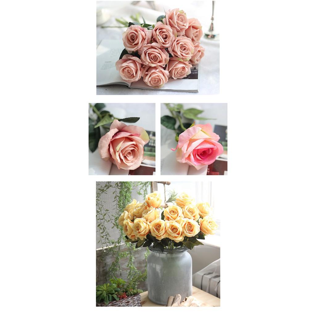 Cành hồng Ecuador phủ nhung dùng trang trí decor nhà cửa, văn phòng