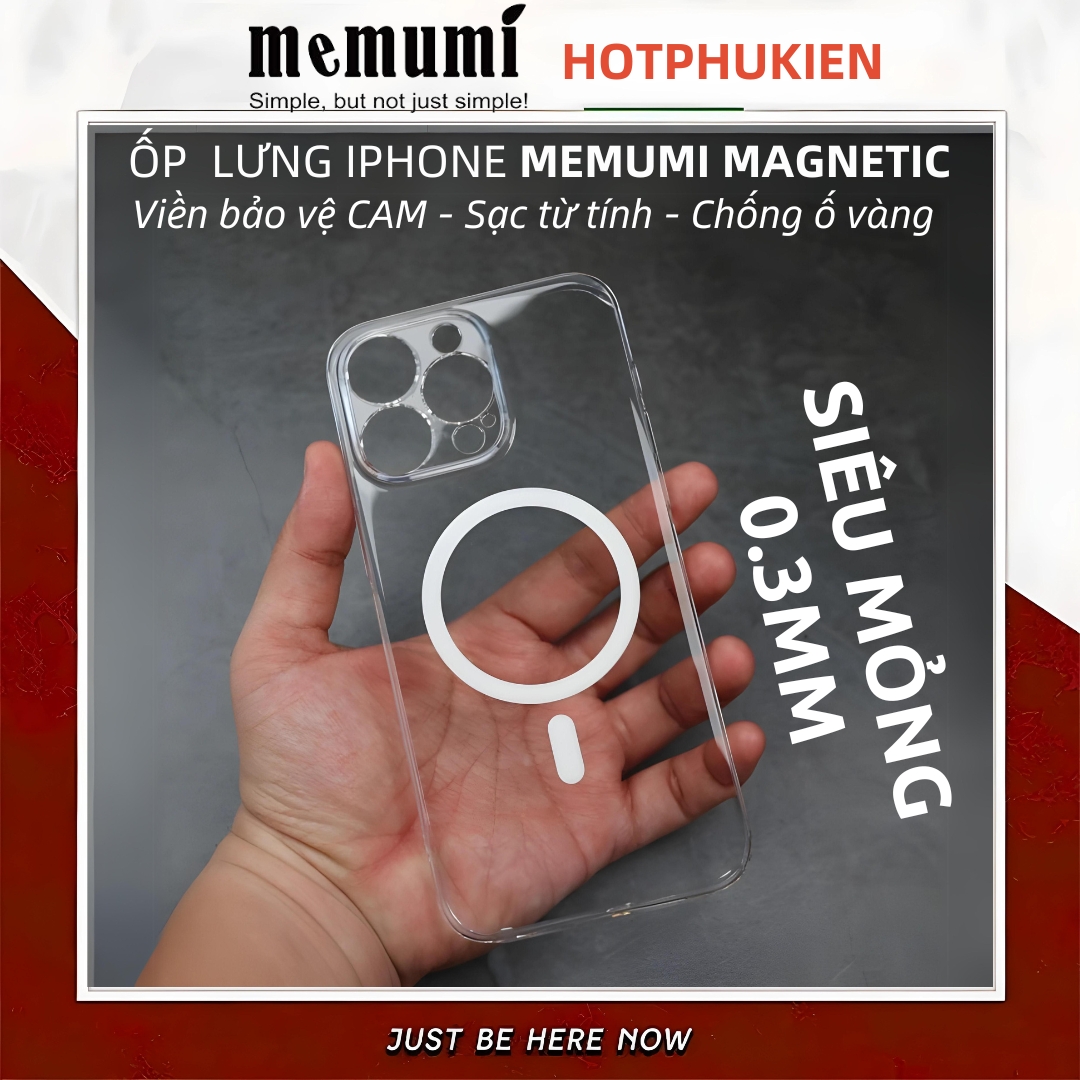Ốp lưng trong suốt sạc từ tính bảo vệ camera cho iPhone 15 Pro Max / 15 Pro hiệu Memumi Glitter Magnetic - Siêu Mỏng 0.3mm, Tích Hợp Sạc Không Dây Từ Tích Magnetic, Lực Hút Mạnh, Chắc Chắn - Hàng nhập khẩu