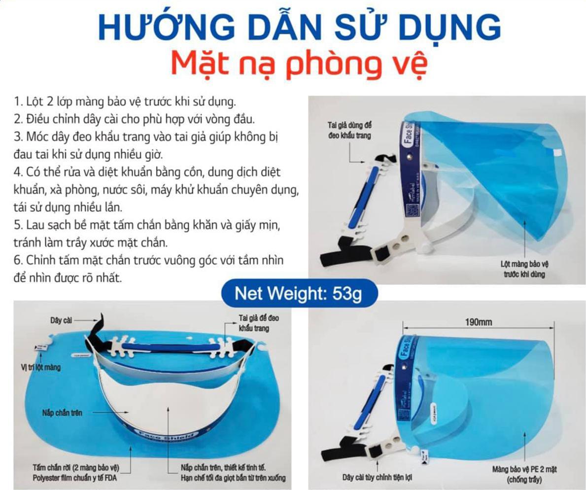 Tấm Chắn Trong Suốt Bảo Vệ Mặt Cao Cấp Fm3, Không Gây Lóa Mắt, Có Thể Tháo Rời, Tái Sử Dụng Nhiều Lần (Face Shield) - Vận Chuyển Miễn Phí Toàn Quốc