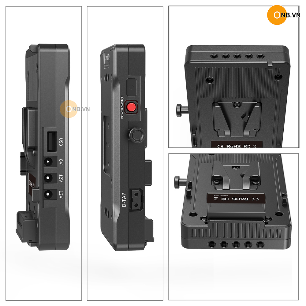 SmallRig V Mount Battery Adapter Plate with Dual 15mm Rod Clamp 3203