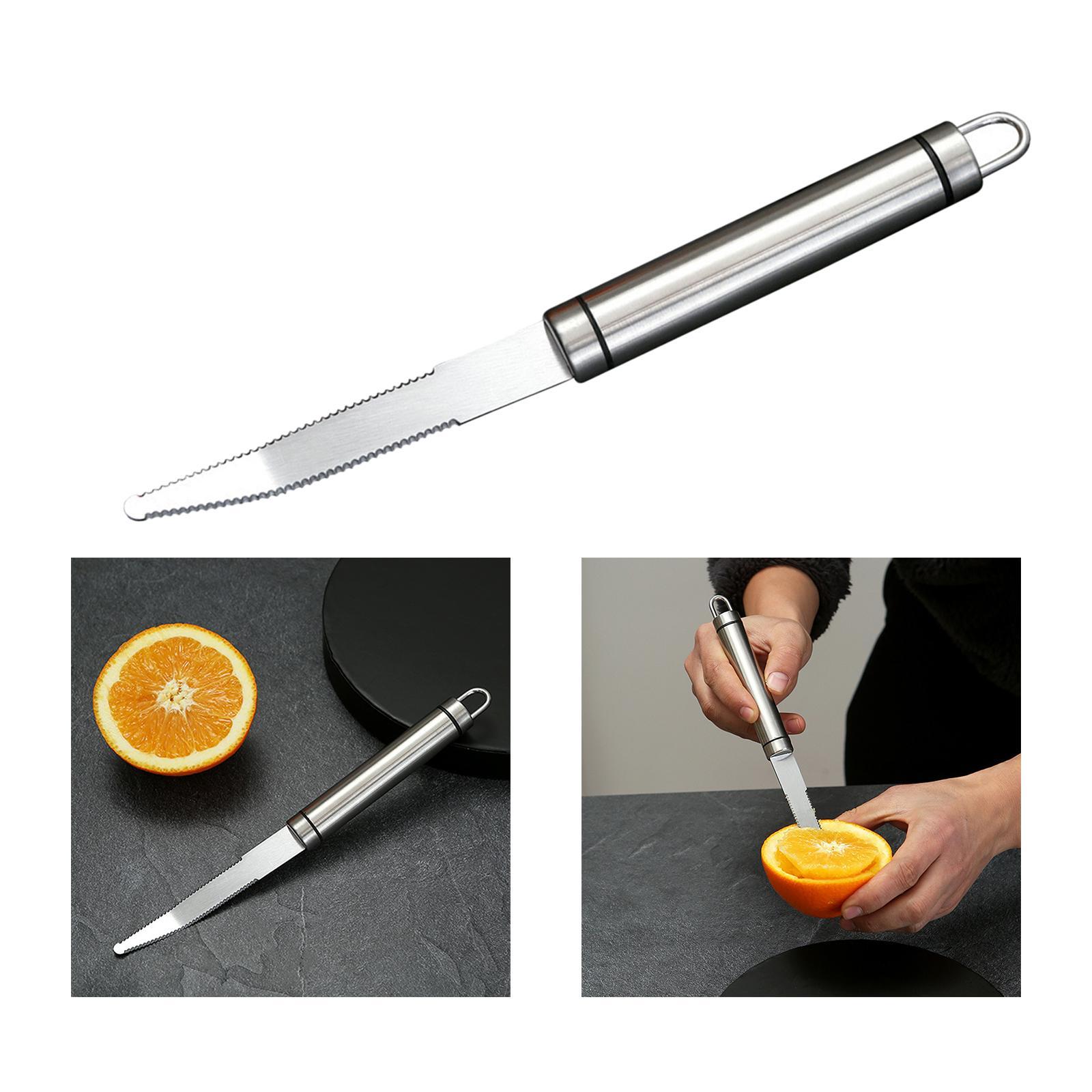 Manual Grapefruit Knife Kitchen Peeler Long Handle for Fruit Curved Lemon
