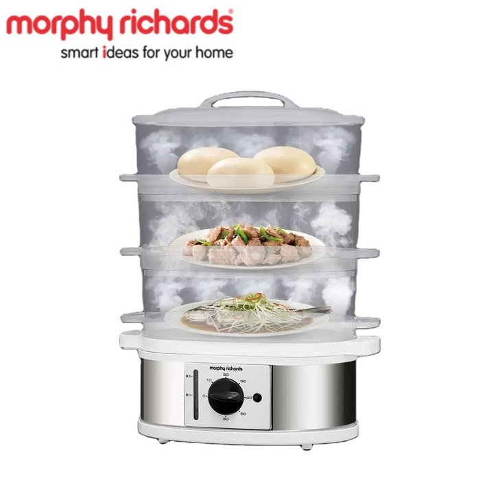 Nồi hấp thực phẩm 3 tầng Morphy Richards MR1148 - Dung tích: 9 Lít - Công suất: 750W - HÀNG NHẬP KHẨU