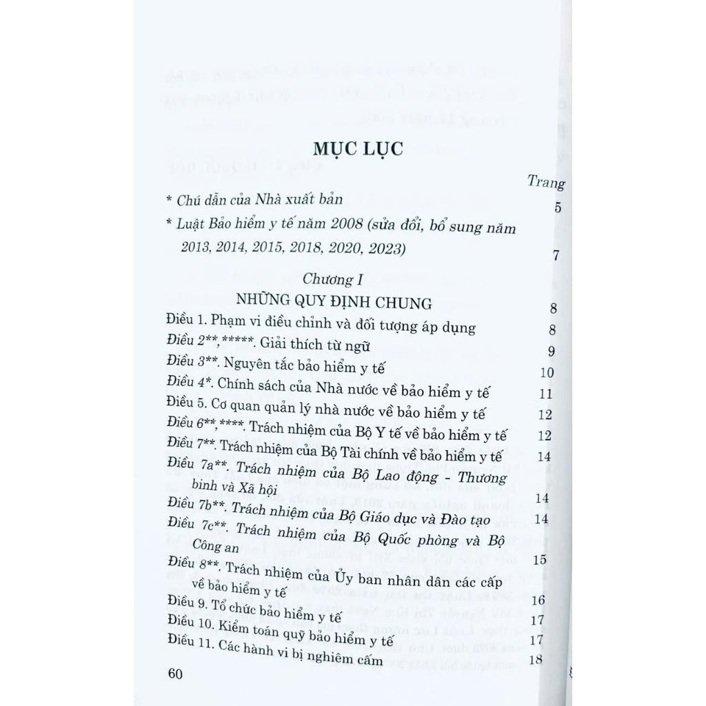 Sách - Luật Bảo Hiểm Y Tế Năm 2008 (Sửa Đổi, Bổ Sung Năm 2103, 2014, 2015, 2018, 2020, 2023) - NXB Chính Trị Quốc Gia