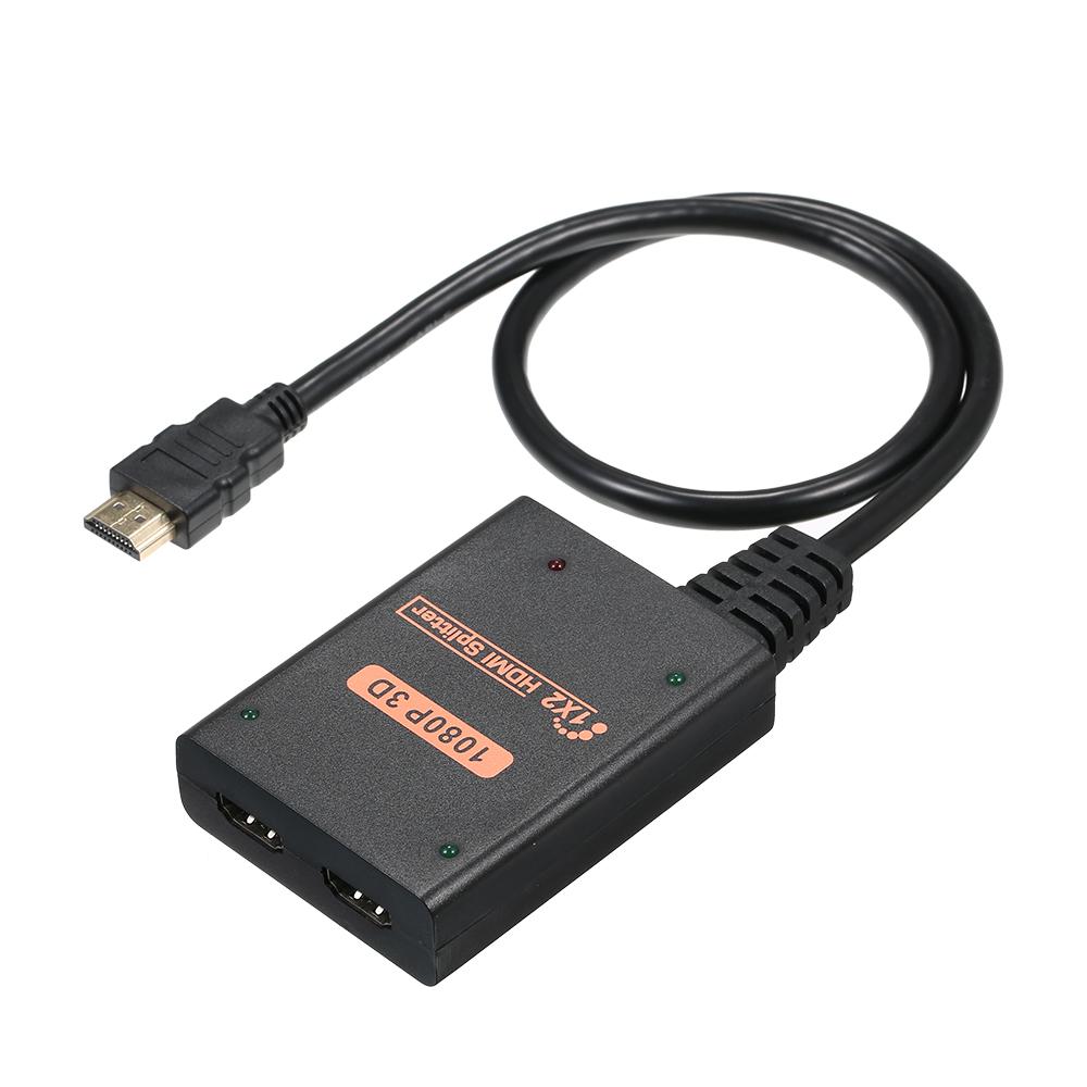 HD Splitter 1 in 2 out 1080P Image Quality 3D Effect For PC/Laptop/Game Console/Set-top Box/Projector/TV/Monitor