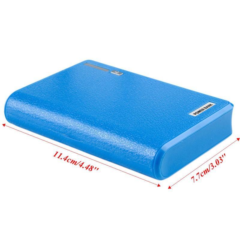 Vỏ sạc dự phòng với hai ổ cắm USB kép 4x 18650 cho điện thoại