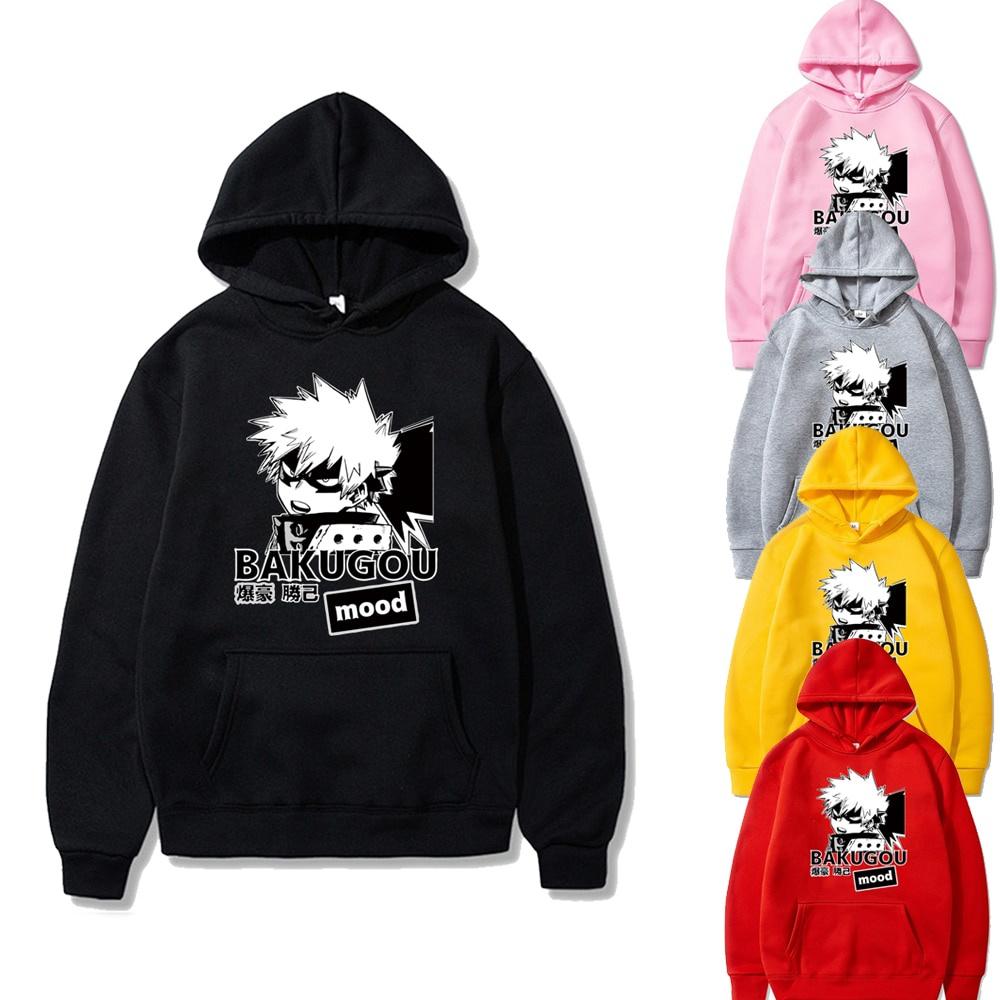 Áo Hoodie In Hình Anime My Hero Academia Bakugou Katsuki Thời Trang Thể Thao Unisex