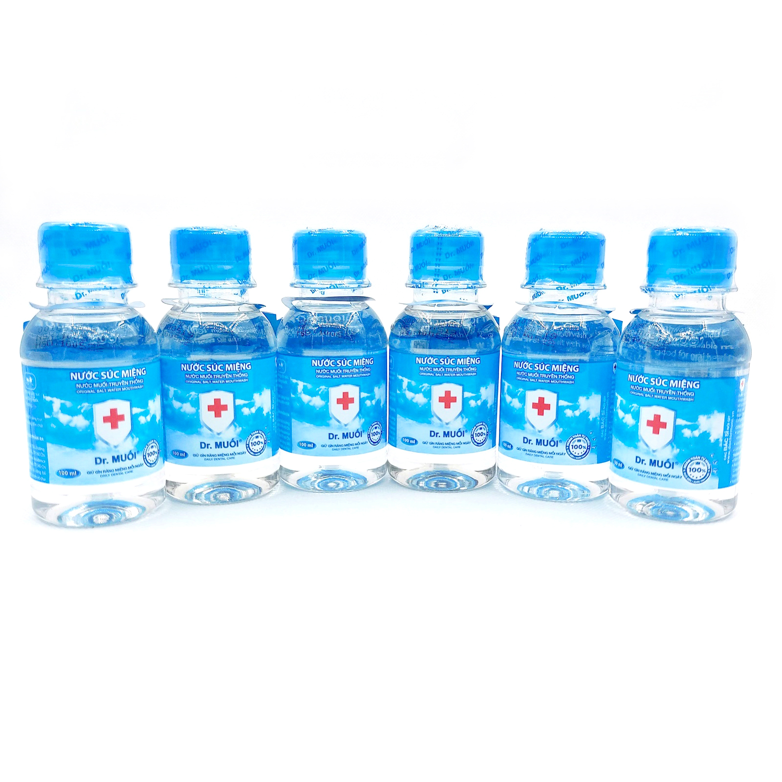 Combo 6 chai Nước súc miệng Dr. Muối truyền thống -Ngừa viêm họng, sâu răng, loại vi khuẩn, trắng răng, hết hôi miệng