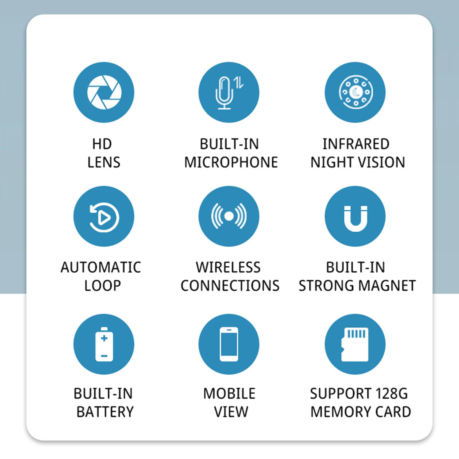 BK04 Mini WiFi Camera APP Remote 1080P Camera IR Wireless Camera Home Cam with Night Vision and Voice intercom
